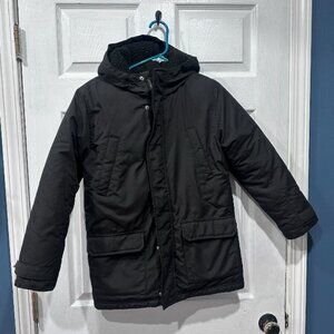 Old Navy Boys Black Sherpa-Lined Coat